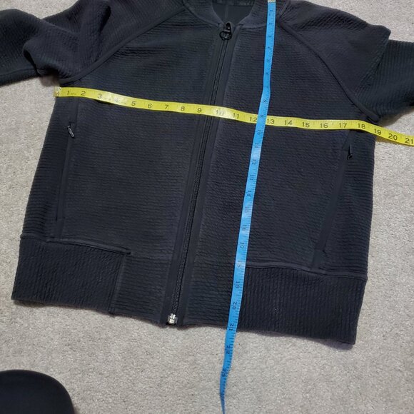 LULULEMON On Repeat Bomber Jacket Coat Ribbed Stretch Cotton Blend Black Women 6 - Picture 13 of 13